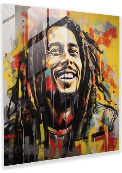 Bob Marley Cam Baskı - Kent Sanatı - Bob Marley, Cam Baskı, Cam Duvar Sanatı, Cam Sanatı, 30X30