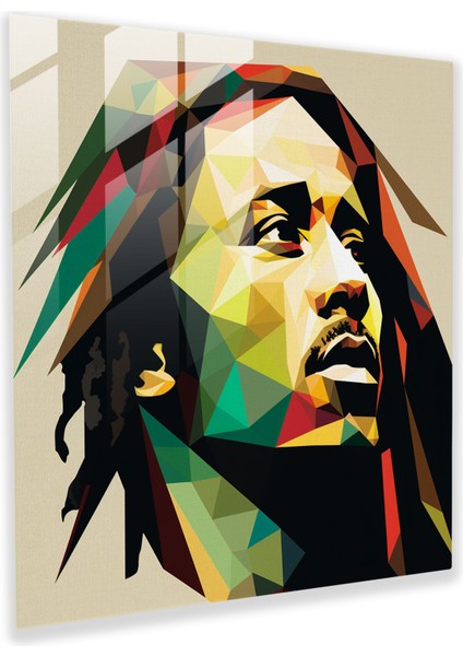 Bob Marley Cam Duvar Sanatı - Bob Marley, Grafik Tasarım, Modern Sanat, Cam Sanatı, 30X30