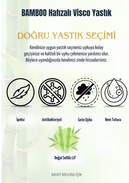 Bamboo Visco Yastık Taşıma Çantalı