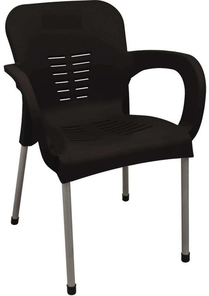 Metal Ayaklı Plastik Sandalye Koltuk Kahve