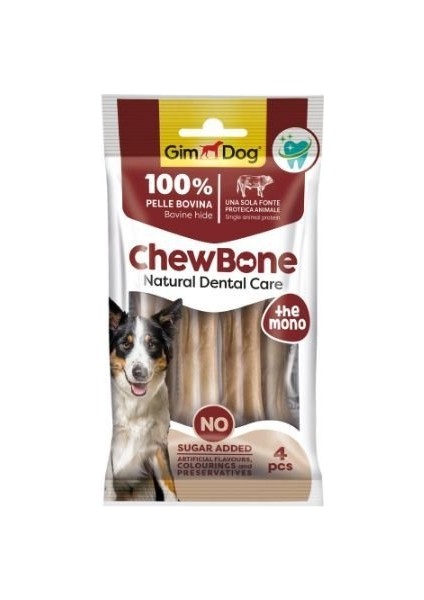 Chew Bone Diş Sağlığı Destekleyici Naturel Press Köpek Çiğneme Kemiği 80 gr 8.9 cm 4 Adet