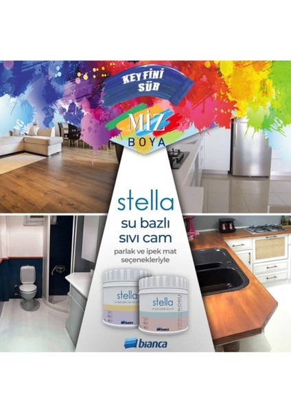 Stella Sıvı Cam Ipek Mat Akrilik Boya 250 M