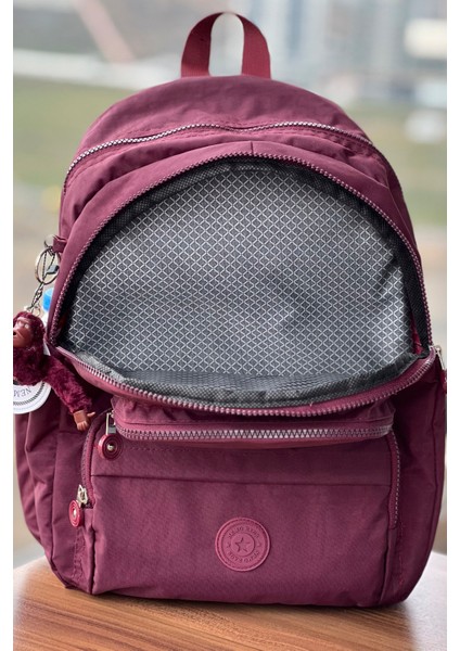 Bordo Orta Boy Sırt Çantası Okul Çantası Laptop ve Seyahat Çantası Su Geçirmez Spor fiyatları