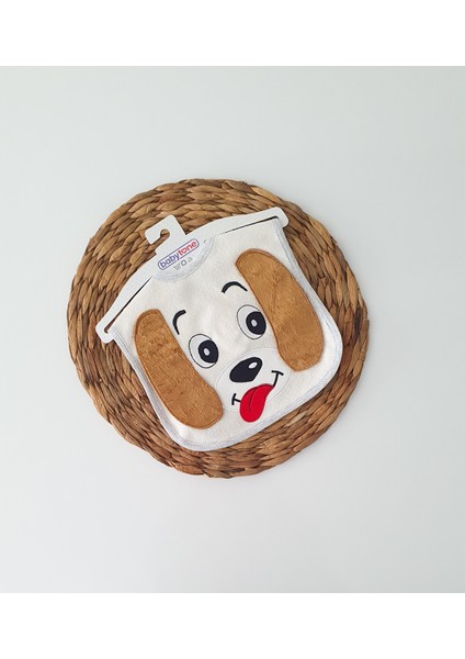 Köpek Baskılı Hareketli Kulak Detaylı Bebek Mama Önlüğü