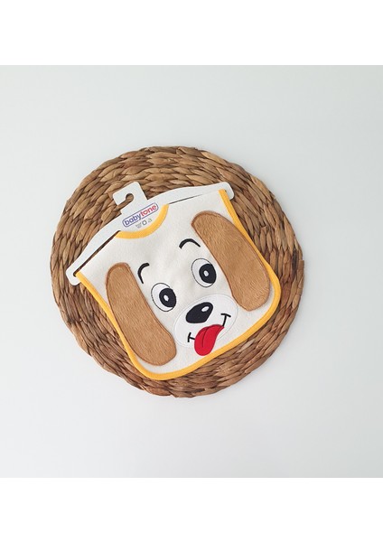 Köpek Baskılı Hareketli Kulak Detaylı Bebek Mama Önlüğü