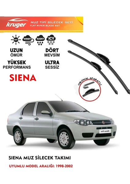 Fiat Siena Cam Muz Silecek Seti 1.4 1.6 Motor Araca Özel Orijinal Aparat