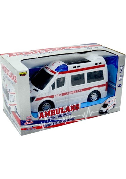 By™ 1A2697:-PILLI Sesli Işıklı 112 Ambulans Oyuncak