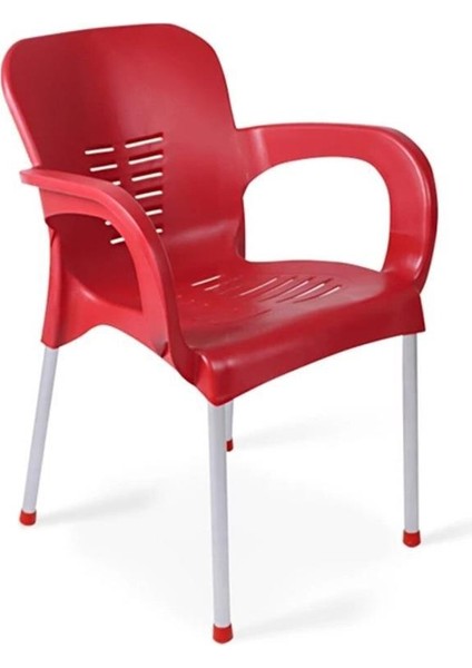 6 Adet Metal Ayaklı Plastik Sandalye Koltuk Kırmızı fırsatları