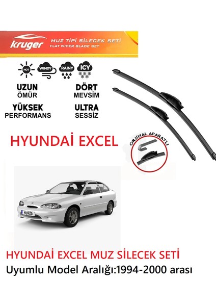 Hyundai Excel Muz Silecek Takımı 1.5 Gls Araca Özel Orjinal Aparat (1994 - 2000)