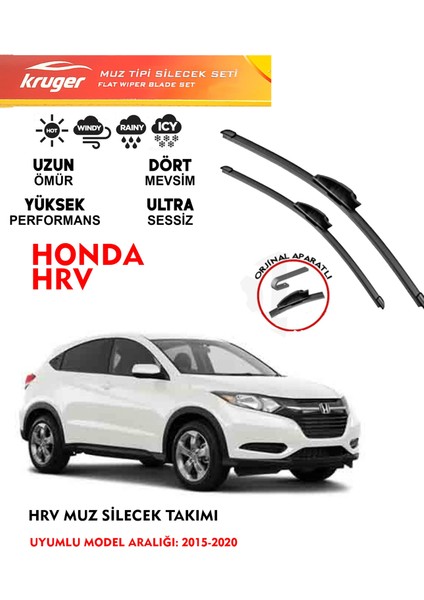 Honda Hr-V Muz Silecek Takımı 1.6 1.8 2.0 (2015 - 2020) Arası Araca Özel Orjinal Aparat