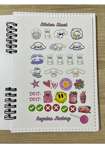 Cuppy Box Sanrio Cinnamoroll A5 Boyutunda Defter 50 Sayfa 1 Sayfa Bonus Mat Sticker