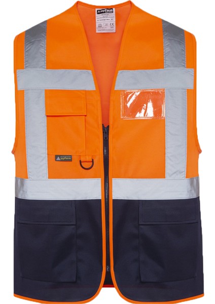 Mühendis Yelek Turuncu/lacivert 09145 Beden Xl