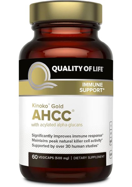 Quality Of Life Kinoko Gold Ahcc 500 Mg With Acylated Alpha Glucans 60 Kapsül