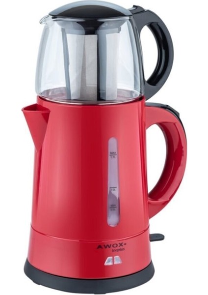 Kırmızı Awox Teaplus Elektrikli Çay Seti