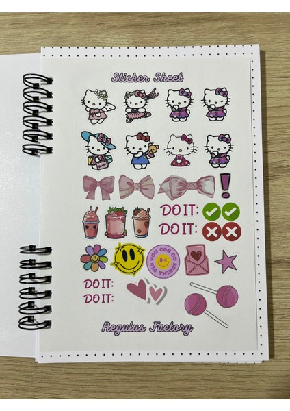 Hello Kitty A5 Boyutunda Defter 50 Sayfa 1 Sayfa Bonus Mat Sticker