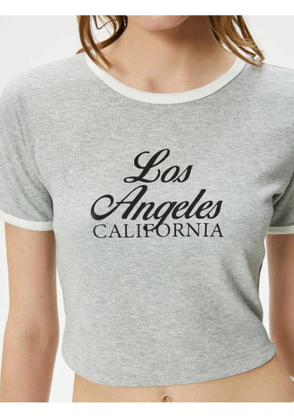 4SAK50244EK Koton Kadın T-Shirt Gri indirimleri