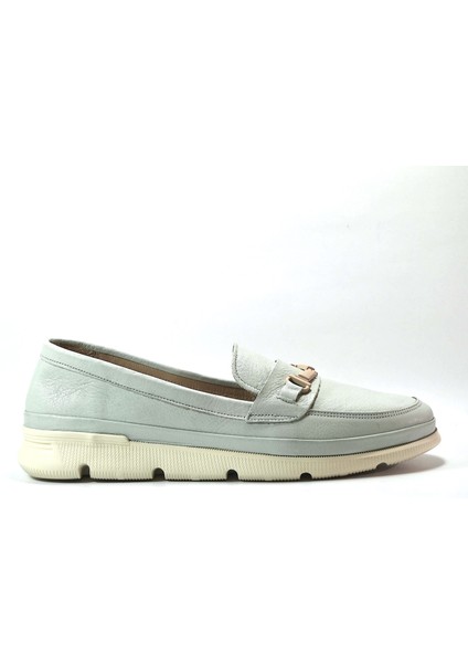 FR.404 Deri Su Yeşil Ortopedik Loafer Kadın Ayakkabı fiyatları