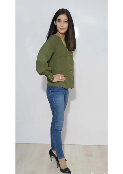 Kadın Tül Düğme Detay Gömlek fiyatları