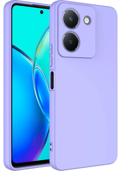 Case World Caseworld Vivo Y36 4g Kapak Içi Kadife Kamera Korumalı Lansman Silikon Kılıf - Lila