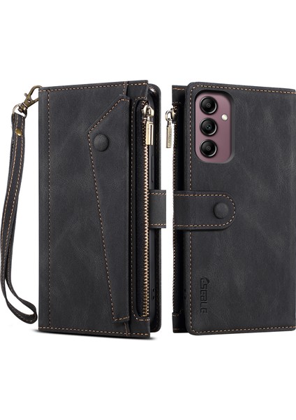 Samsung Galaxy S23 Fe Zipper Cep Rfid Black Deri Telefon Kılıfı (Yurt Dışından)