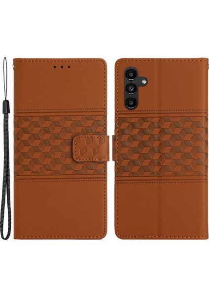 Samsung Galaxy A15 5g Baskılı Rhombus Kahverengi Telefon Kılıfı (Yurt Dışından)