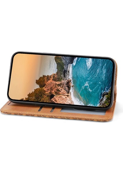 Samsung Galaxy A35 5g Ekleme Rhombus Pu Deri+Tpu Sarı Telefon Kılıfı (Yurt Dışından)