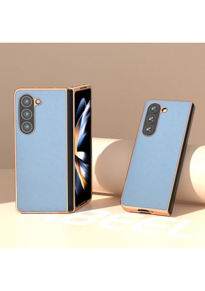 Samsung Galaxy Z Fold5 5g Dokulu Pu Deri+Pc Kabuğu Nano Elektraplama Şok Geçirmez Telefon Kılıfı (Yurt Dışından)