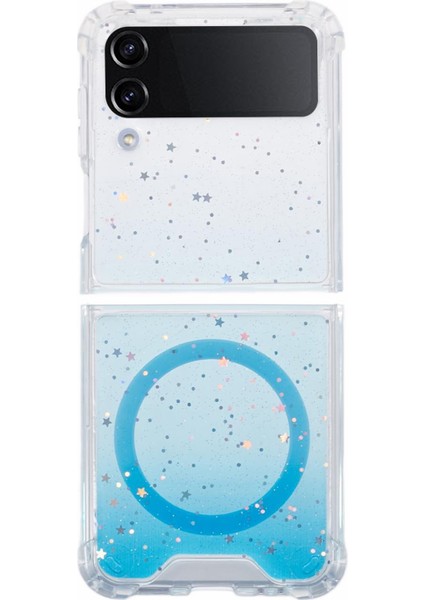 Samsung Galaxy Z Flip3 5g Magnicy Sparkle Epoksi Tpu+Akrilik Geri Kabuk Telefon Kılıfı (Yurt Dışından)