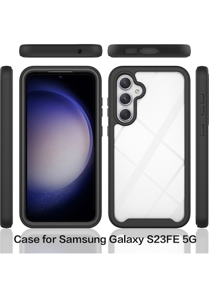 Samsung Galaxy S23 Fe 3 1 Arada Pc+Tpu Koruyucu Pet Screen Koruyucu Doğru Telefon Kılıfı (Yurt Dışından)