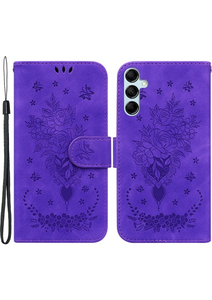Samsung Galaxy M34 5G/F34 5g Kelebek Desenli Deri ası Telefon Kılıfı (Yurt Dışından)