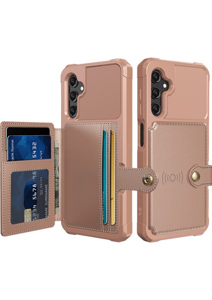 Samsung Galaxy A24 4G/A25 5g Pu Deri Kaplamalı Tpu Çizelge Kartı Tutucu Telefon Kılıfı (Yurt Dışından)