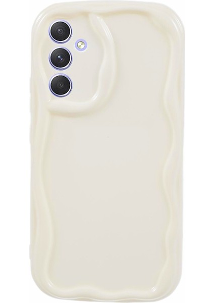 Samsung Galaxy S24 Wavy Shape Tpu Geri Koruyucusu (Hassas Kesim) Için Beyaz Telefon Kılıfı (Yurt Dışından)