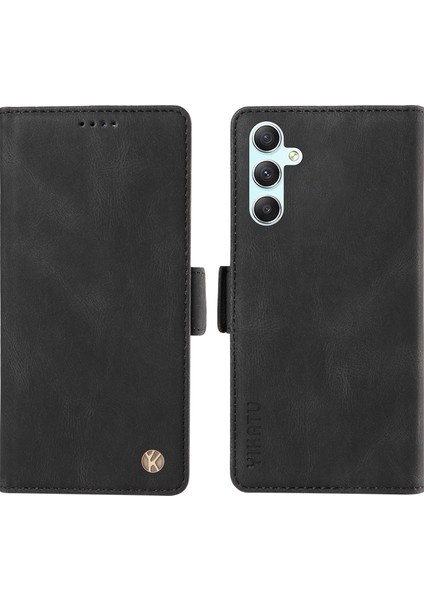 Samsung Galaxy A34 5g Cilt Touch Kabuk Pu Deri Black Telefon Kılıfı (Yurt Dışından)