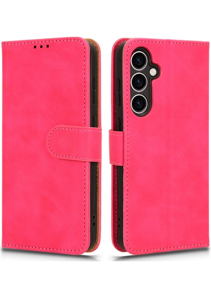 Samsung Galaxy S23 Fe Pu Deri Deri Şok Emici Deri Touch Çizgisi Telefon Kılıfı (Yurt Dışından)