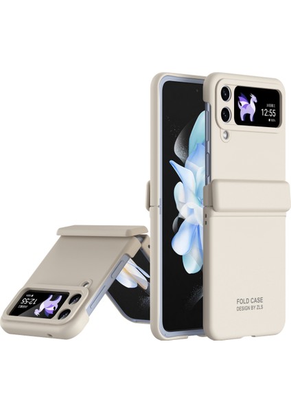 Samsung Galaxy Z Flip3 5g Sert Pc Şok Geçirmez Menteşe Koruma Bej Telefon Kılıfı (Yurt Dışından)