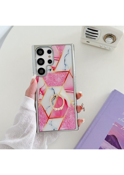 Samsung Galaxy S23 Ultra Mermer Desen Damla Telefon Kılıfı (Yurt Dışından)