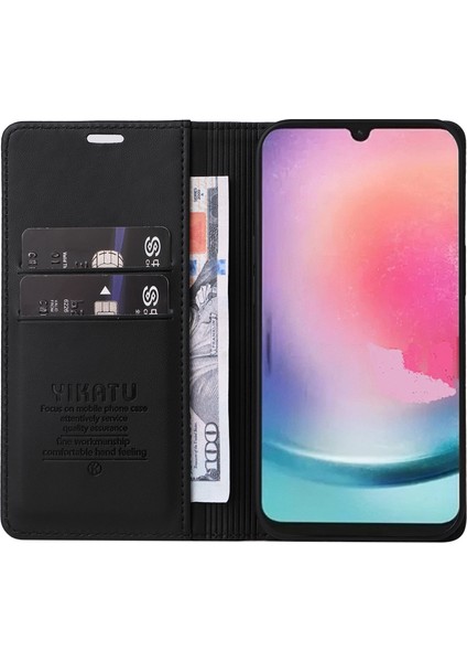 Samsung Galaxy A25 5G/A24 4g Manyetik Kapanış Pu Deri Kabuk Black Telefon Kılıfı (Yurt Dışından) fiyatları