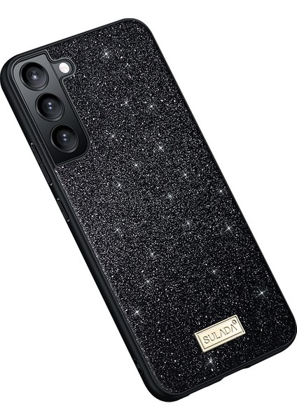 Samsung Galaxy S24+PU Deri+Pc+Tpu Glitter Pulins Cep ları Black Telefon Kılıfı (Yurt Dışından)