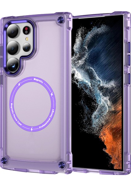 Samsung Galaxy S24 Ultra Pc+Tpu Mat Magsafe Uyumlu Telefon Kılıfı (Yurt Dışından)