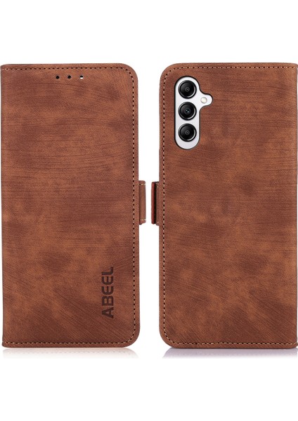 Samsung Galaxy S24 Için+ Deri Manyetik Toka Kahverengi Telefon Kılıfı (Yurt Dışından)