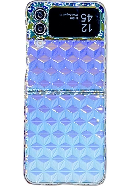 Samsung Galaxy Z Flip4 5g Gradyan Sabit Pc Renkli Elmas Doku Çizelge Sınıfı + Telefon Kılıfı (Yurt Dışından)