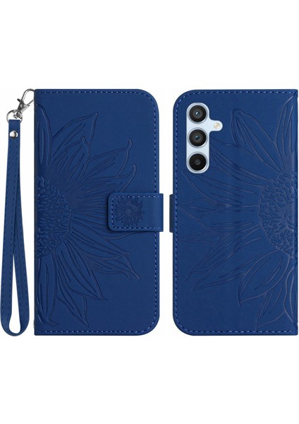 Samsung Galaxy S24 Için+ Kayak Dayanımı Pu Deri Sapfire Telefon Kılıfı (Yurt Dışından)