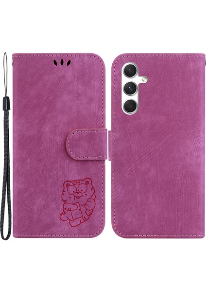 Samsung Galaxy S24 Için+ Basılı Tasarım Pu Deri Manyetik Ros Telefon Kılıfı (Yurt Dışından)