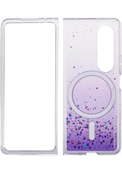Samsung Galaxy Z Fold3 5g Manyetik Sparkle Epoksi Tpu+Akrilik Magsafe Uyumlu Telefon Kılıfı (Yurt Dışından)
