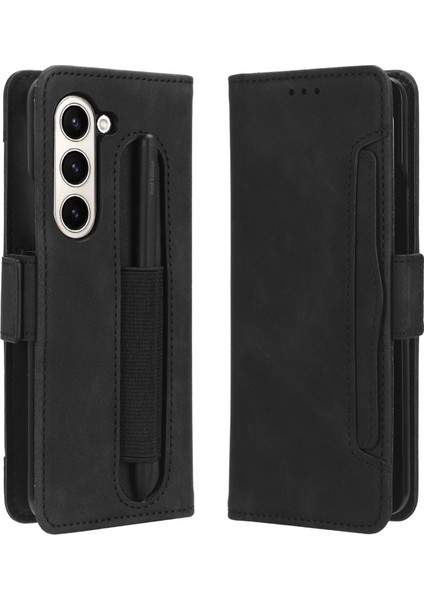 Samsung Galaxy Z Fold5 5g Çoklu Pu Derisi+Pc Pen Tutucu Black Telefon Kılıfı (Yurt Dışından)