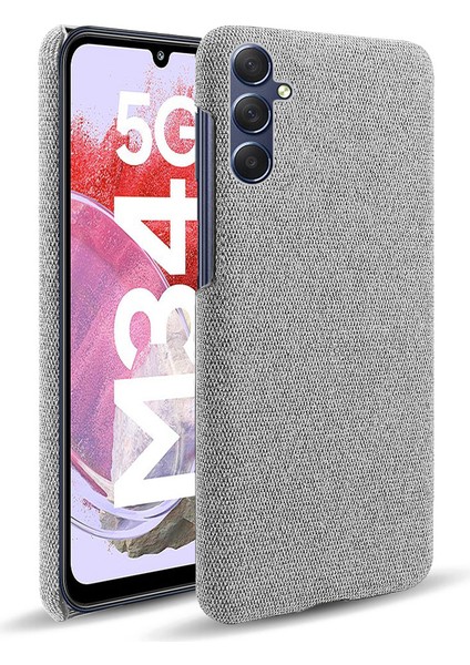 Samsung Galaxy M34 5G/F34 5g Şok Geçirmez Kumaş Kaplamalı Pc Çizelge Işık Gri Telefon Kılıfı (Yurt Dışından)