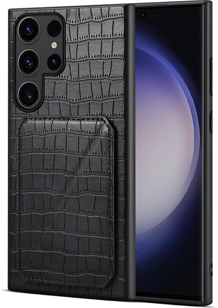 Samsung Galaxy S23 Ultra Pu+Pc+Tpu Gizli Black Telefon Kılıfı (Yurt Dışından)