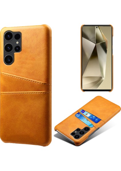 Samsung Galaxy S24 Ultra Geri Koruyucu Pu+Çift Sabit Pc Telefon Kılıfı (Yurt Dışından)