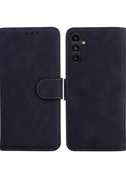 Samsung Galaxy A25 5g Düz Renkli Pu Deri Cep Cep Koruyucu Black Telefon Kılıfı (Yurt Dışından)
