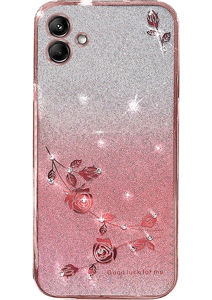 Samsung Galaxy Kadem M13 5G/A04 4g (164.4 x 76.3 x 9.1mm) Çiçek Dekoru Golü Altın Telefon Kılıfı (Yurt Dışından)